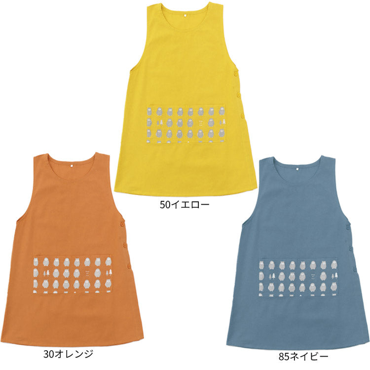 フクロウ柄エプロンワンピースエプロン