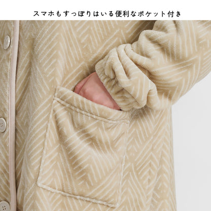 ふわふわブランケットローブ 100cm丈 着る毛布 ブランケット ローブ ふわふわ レディース かわいい あったかグッズ ギフト プレゼント ルームウェア 部屋着 あったか 暖かい 防寒 冬 無地 おしゃれ 男女兼用  ロング  ミディアム 100cm