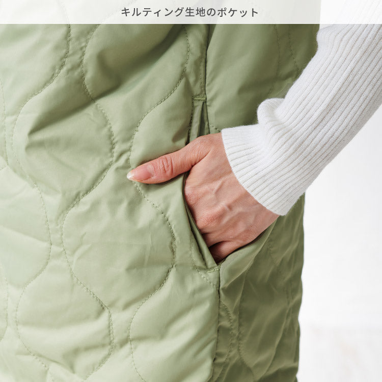ポケット付きリバーシブルキルティングベスト