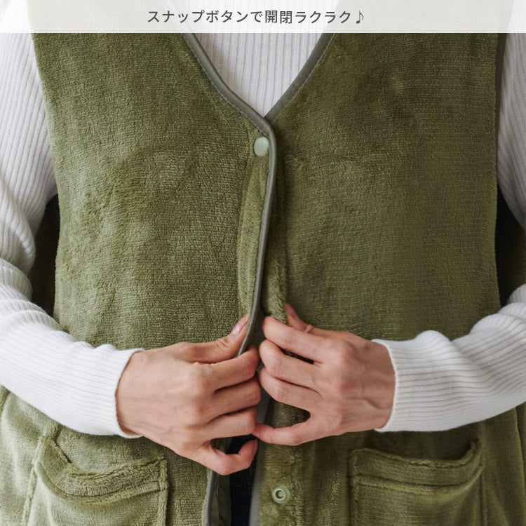 ポケット付きリバーシブルキルティングベスト