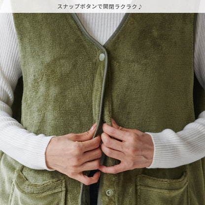 ポケット付きリバーシブルキルティングベスト