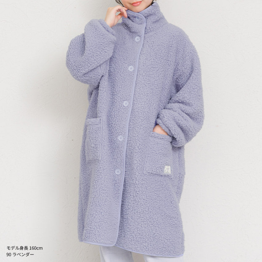 ふわふわボアブランケットローブ 100cm丈 着る毛布 ボア ブランケット ローブ ふわふわ レディース かわいい あったかグッズ ギフト プレゼント ルームウェア 部屋着 あったか 暖かい 防寒 冬 無地 おしゃれ 男女兼用 ロング ミディアム 100cm