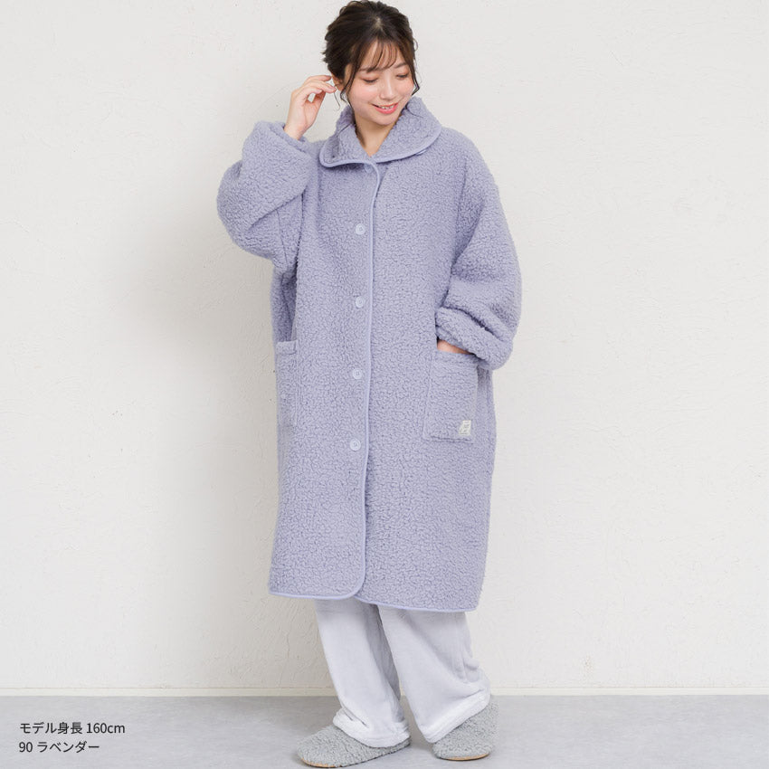 ふわふわボアブランケットローブ 100cm丈 着る毛布 ボア ブランケット ローブ ふわふわ レディース かわいい あったかグッズ ギフト プレゼント ルームウェア 部屋着 あったか 暖かい 防寒 冬 無地 おしゃれ 男女兼用 ロング ミディアム 100cm