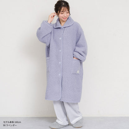 ふわふわボアブランケットローブ 100cm丈 着る毛布 ボア ブランケット ローブ ふわふわ レディース かわいい あったかグッズ ギフト プレゼント ルームウェア 部屋着 あったか 暖かい 防寒 冬 無地 おしゃれ 男女兼用 ロング ミディアム 100cm