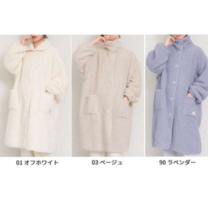 ふわふわボアブランケットローブ 100cm丈 着る毛布 ボア ブランケット ローブ ふわふわ レディース かわいい あったかグッズ ギフト プレゼント ルームウェア 部屋着 あったか 暖かい 防寒 冬 無地 おしゃれ 男女兼用 ロング ミディアム 100cm