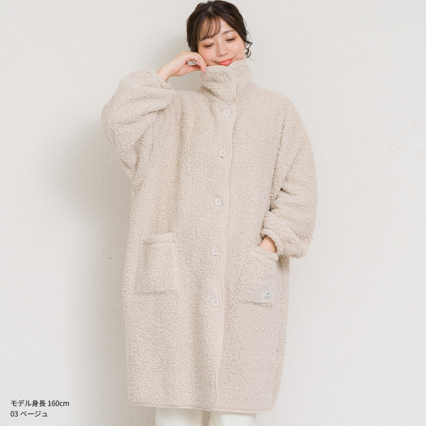 ふわふわボアブランケットローブ 100cm丈 着る毛布 ボア ブランケット ローブ ふわふわ レディース かわいい あったかグッズ ギフト プレゼント ルームウェア 部屋着 あったか 暖かい 防寒 冬 無地 おしゃれ 男女兼用 ロング ミディアム 100cm