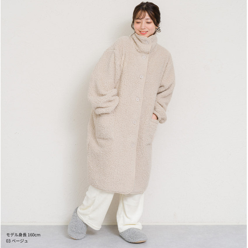 ふわふわボアブランケットローブ 100cm丈 着る毛布 ボア ブランケット ローブ ふわふわ レディース かわいい あったかグッズ ギフト プレゼント ルームウェア 部屋着 あったか 暖かい 防寒 冬 無地 おしゃれ 男女兼用 ロング ミディアム 100cm