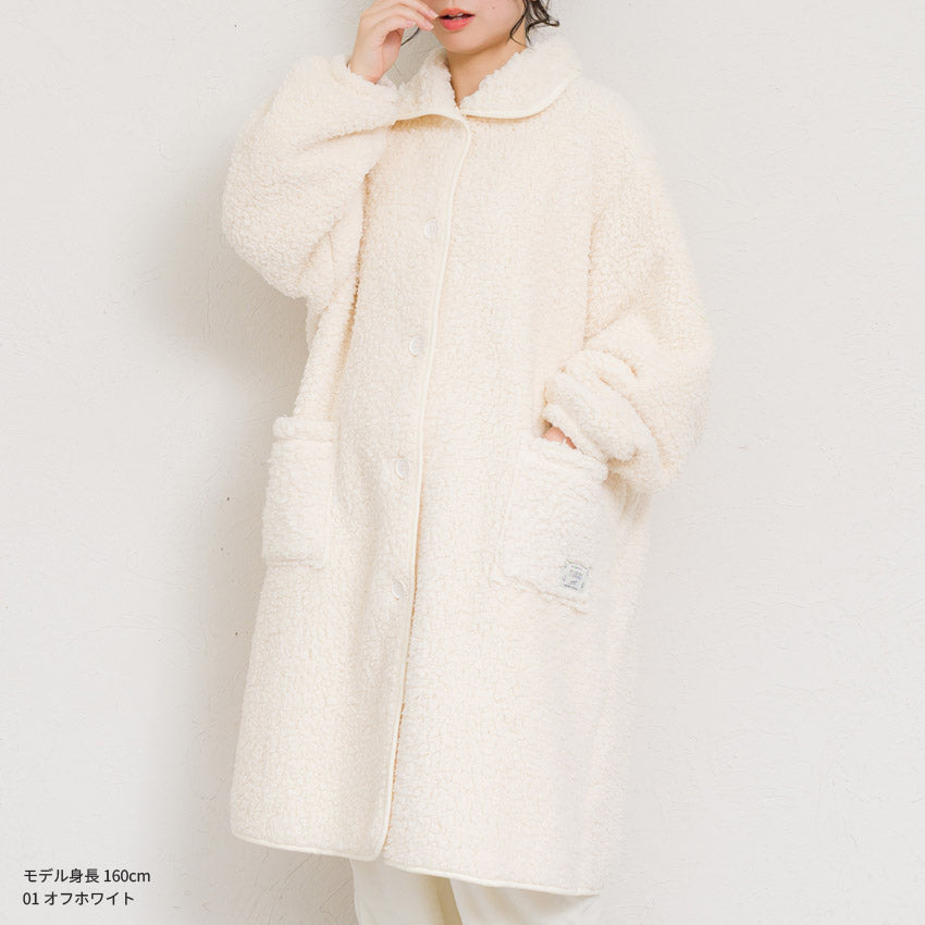 ふわふわボアブランケットローブ 100cm丈 着る毛布 ボア ブランケット ローブ ふわふわ レディース かわいい あったかグッズ ギフト プレゼント ルームウェア 部屋着 あったか 暖かい 防寒 冬 無地 おしゃれ 男女兼用 ロング ミディアム 100cm
