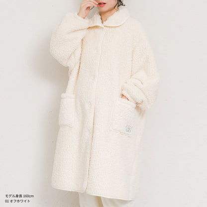 ふわふわボアブランケットローブ 100cm丈 着る毛布 ボア ブランケット ローブ ふわふわ レディース かわいい あったかグッズ ギフト プレゼント ルームウェア 部屋着 あったか 暖かい 防寒 冬 無地 おしゃれ 男女兼用 ロング ミディアム 100cm