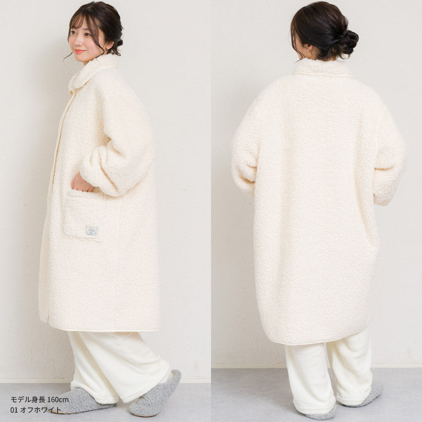 ふわふわボアブランケットローブ 100cm丈 着る毛布 ボア ブランケット ローブ ふわふわ レディース かわいい あったかグッズ ギフト プレゼント ルームウェア 部屋着 あったか 暖かい 防寒 冬 無地 おしゃれ 男女兼用 ロング ミディアム 100cm