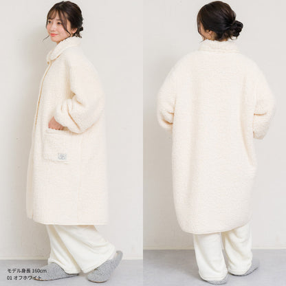 ふわふわボアブランケットローブ 100cm丈 着る毛布 ボア ブランケット ローブ ふわふわ レディース かわいい あったかグッズ ギフト プレゼント ルームウェア 部屋着 あったか 暖かい 防寒 冬 無地 おしゃれ 男女兼用 ロング ミディアム 100cm