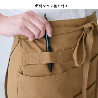 ショート丈エプロン腰巻きギャルソンサロンエプロン腰巻き無地かわいい前掛け