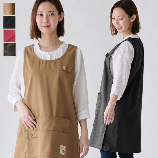 ワンピース感覚で着られるエプロン,キッチン,エプロン,リボン,無地,黒,母の日,プレゼント,仕事用,おしゃれ,シンプル,ギフト,サロン,,レディース,膝丈,ひざ丈