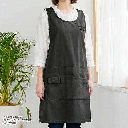 ワンピース感覚で着られるエプロン,キッチン,エプロン,リボン,無地,黒,母の日,プレゼント,仕事用,おしゃれ,シンプル,ギフト,サロン,,レディース,膝丈,ひざ丈