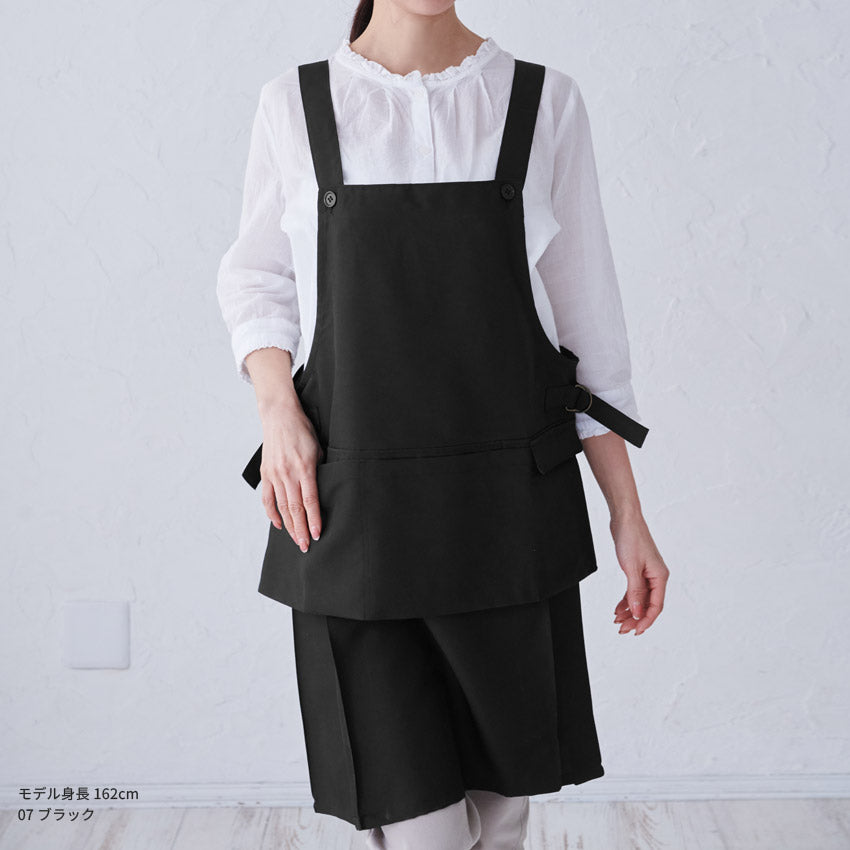フッ素樹脂加工浮きポケットエプロンＨ型エプロンミドルショート 保育士フッ素撥水加工はっ水カフェエプロンロングリボン無地ギフトサロンレディース