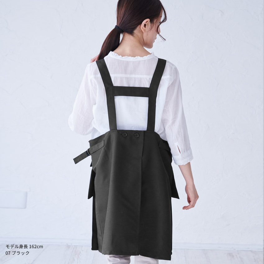 フッ素樹脂加工浮きポケットエプロンＨ型エプロンミドルショート 保育士フッ素撥水加工はっ水カフェエプロンロングリボン無地ギフトサロンレディース