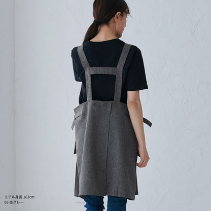 フッ素樹脂加工浮きポケットエプロンＨ型エプロンミドルショート 保育士フッ素撥水加工はっ水カフェエプロンロングリボン無地ギフトサロンレディース