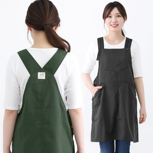 バッグサロペット,脇ボタン,ワンピース,エプロン,無地,サロペット,ロング丈,ミドル丈,無地,かわいい,前掛け,可愛い,料理,ギフト,プレゼント,保育士,エプロン,ゆったり,大きいサイズ,大きい