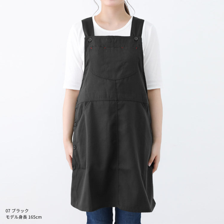 バッグサロペット,脇ボタン,ワンピース,エプロン,無地,サロペット,ロング丈,ミドル丈,無地,かわいい,前掛け,可愛い,料理,ギフト,プレゼント,保育士,エプロン,ゆったり,大きいサイズ,大きい