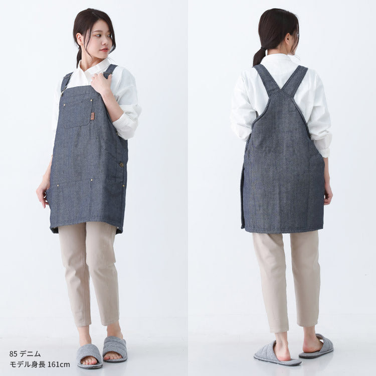 あったか裏ボアデニムサロペットエプロン