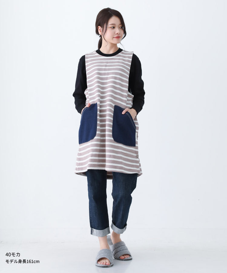 ワンピース感覚で着られるエプロン,キッチン,エプロン,リボン,無地,黒,母の日,プレゼント,仕事用,おしゃれ,シンプル,ギフト,サロン,,レディース,膝丈,ひざ丈