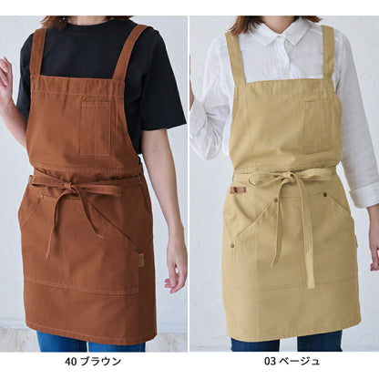 お尻が隠れるキャンバスワークエプロン