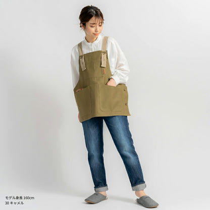 サロペット型キャンバスワークエプロン