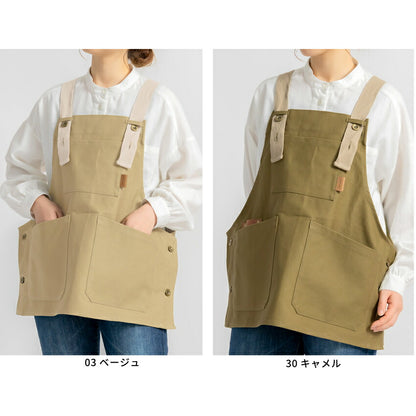 サロペット型キャンバスワークエプロン