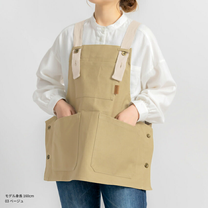 サロペット型キャンバスワークエプロン