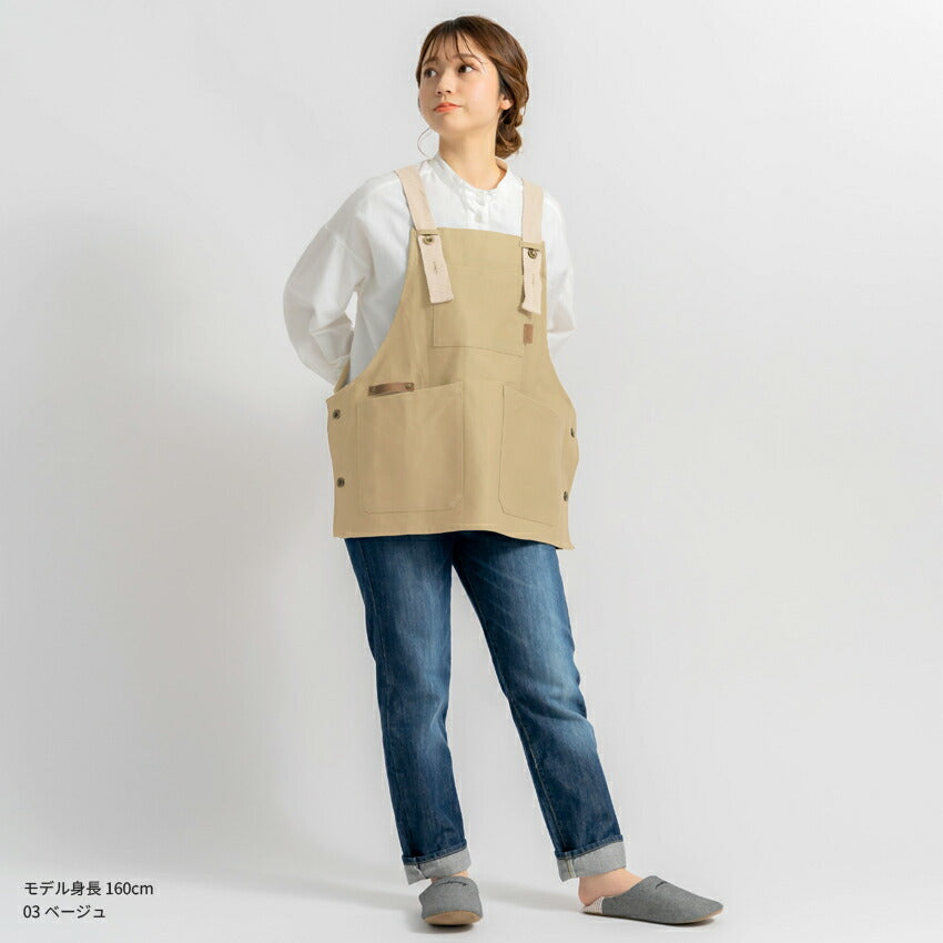 サロペット型キャンバスワークエプロン