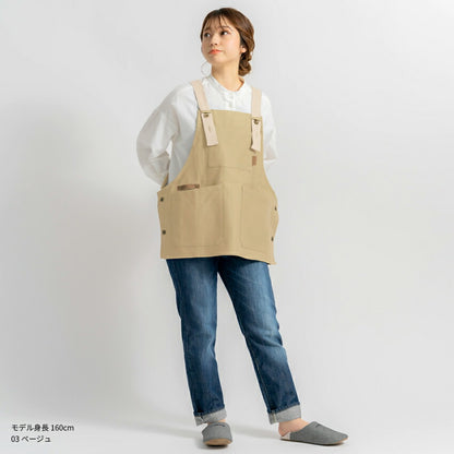 サロペット型キャンバスワークエプロン
