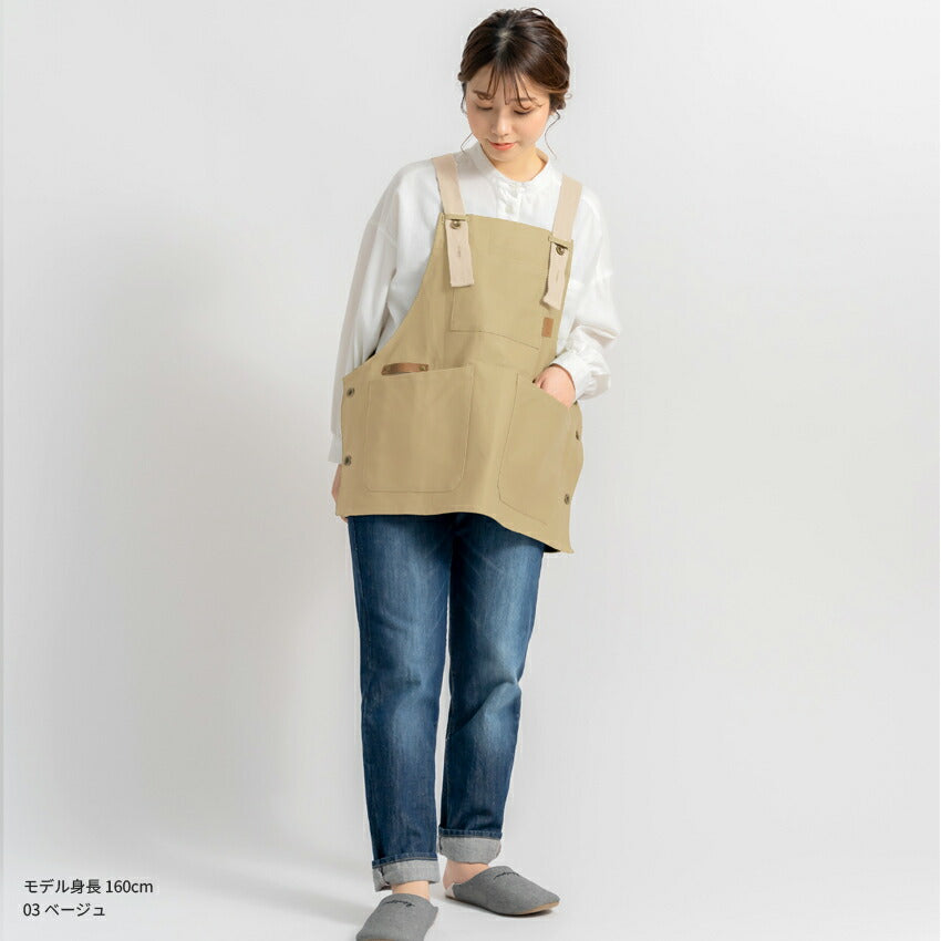 サロペット型キャンバスワークエプロン