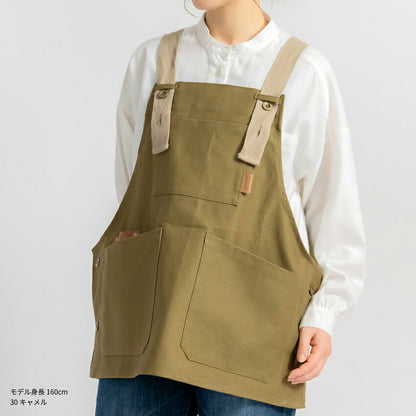 サロペット型キャンバスワークエプロン