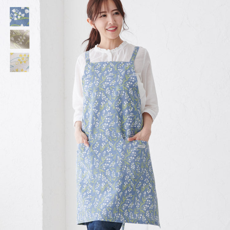すずらん柄エプロンクロス