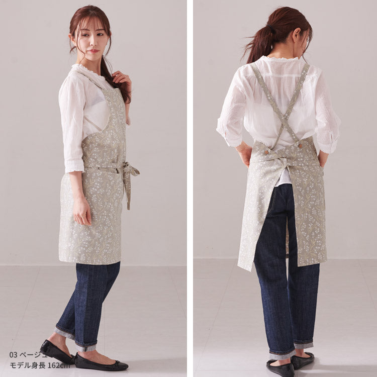 すずらん柄エプロンクロス