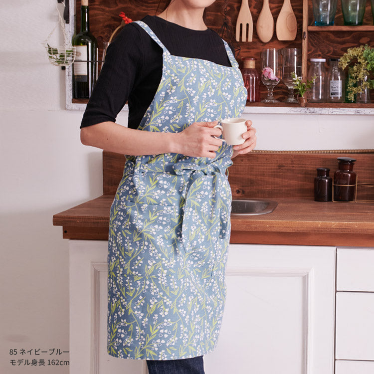 すずらん柄エプロンクロス