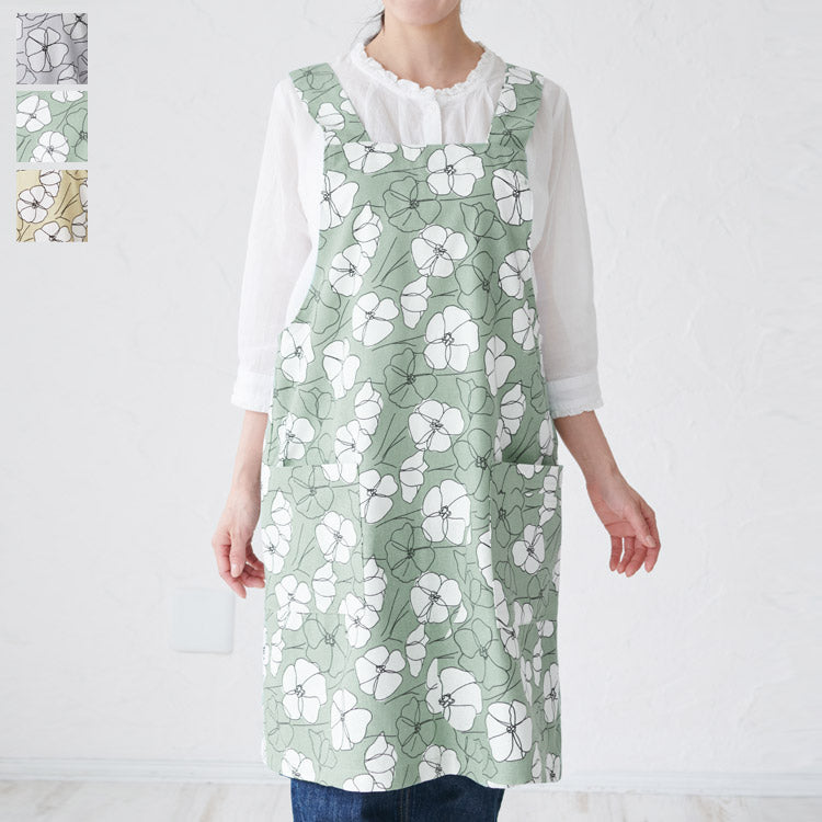 H型花柄エプロンエプロン