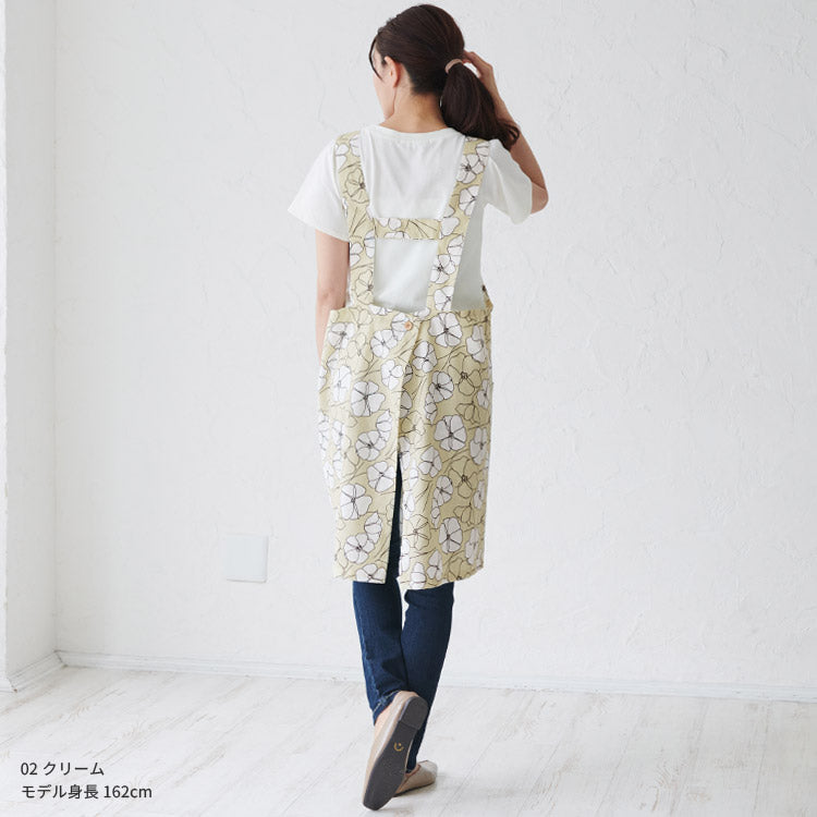 H型花柄エプロンエプロン