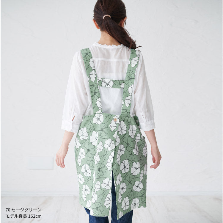 H型花柄エプロンエプロン