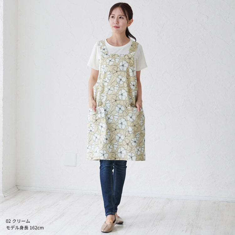 H型花柄エプロンエプロン