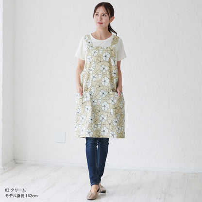H型花柄エプロンエプロン