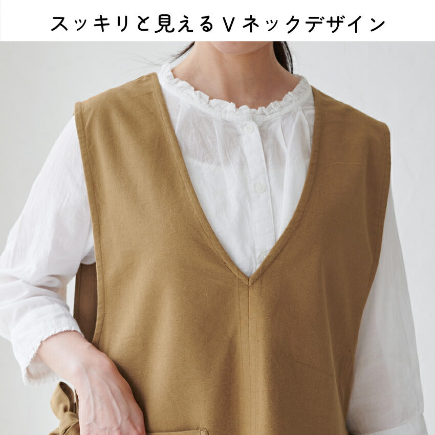 サイドリボンベスト風エプロン