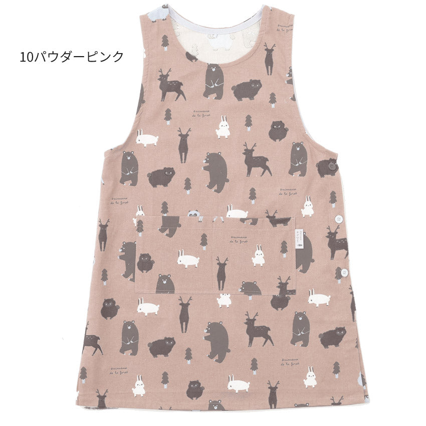 M～Lサイズデニム調ネコ割烹着割烹着保育士かわいいかっぽう着ゆったり大きいサイズＬＬ２Ｌギンガムネコ柄猫ねこ幼稚園介護士看護師家事大人用給食学校家事おしゃれかっぽうぎ