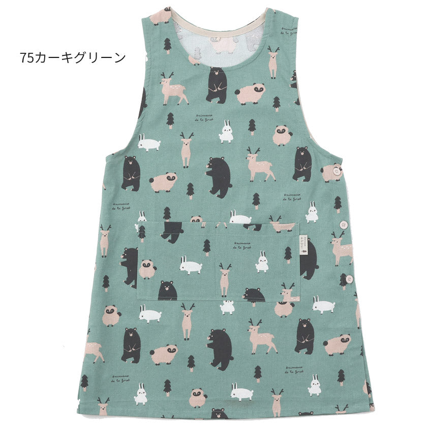 M～Lサイズデニム調ネコ割烹着割烹着保育士かわいいかっぽう着ゆったり大きいサイズＬＬ２Ｌギンガムネコ柄猫ねこ幼稚園介護士看護師家事大人用給食学校家事おしゃれかっぽうぎ