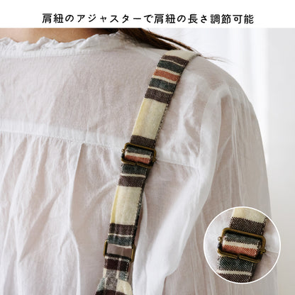 先染チェックロングワンピースエプロン ワンピース エプロン チェック ロング丈 ロング かわいい 保育士 ゆったり 大きいサイズ 大きい ギフト 可愛い かぶるだけ おしゃれ