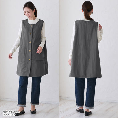 お尻が隠れる裏フリースエプロン