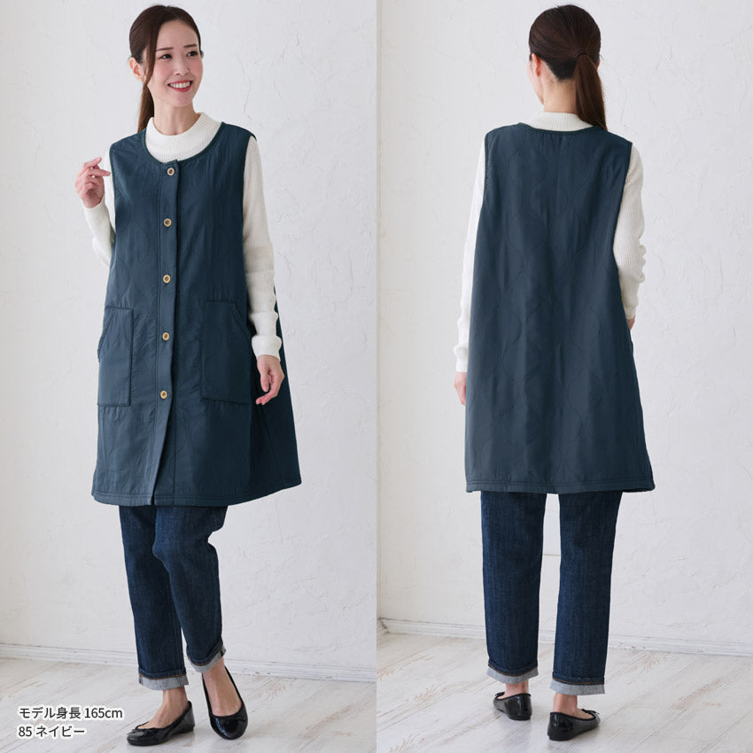 お尻が隠れる裏フリースエプロン