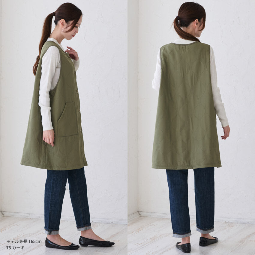 お尻が隠れる裏フリースエプロン