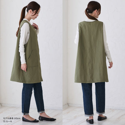 お尻が隠れる裏フリースエプロン