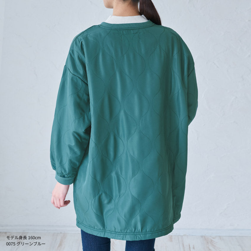 裏起毛撥水加工割烹着フリース無地ゆったりかっぽうぎスモック割ぽう着